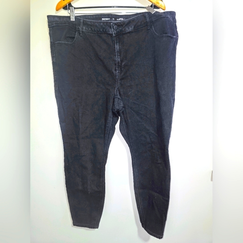 Women's Old Navy Plus Size Black Denim Super Skinny Jeans - 22 Short
